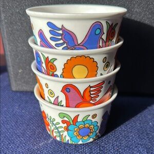 Villeroy & Boch White and Blue Bakeware Set with Floral and Bird Designs